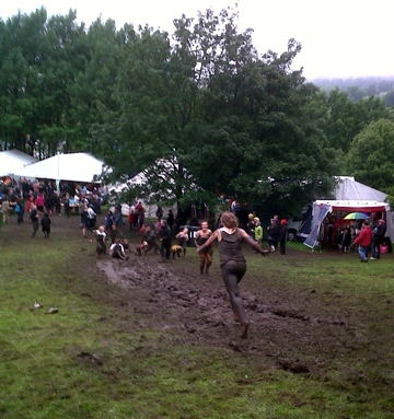 Mud slide at Dentdale Music and Beer Festival 2011