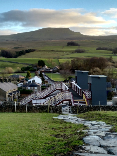 New rail footbridge at Horton-in-Ribblesdale station open