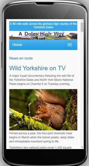 A Dales High Way website turns mobile-friendly
