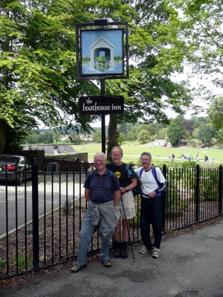 David King, Dave Shaw and Roger Clarke arrive in Saltaire