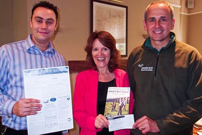 Ian Pilcher, Chris Grogan and Steve Hastie in the restaurant at the Lion in Settle.