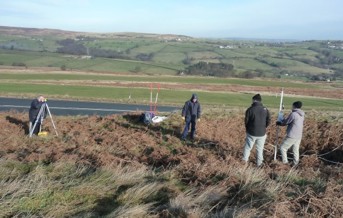 Volunteers survey on Baildon Moor